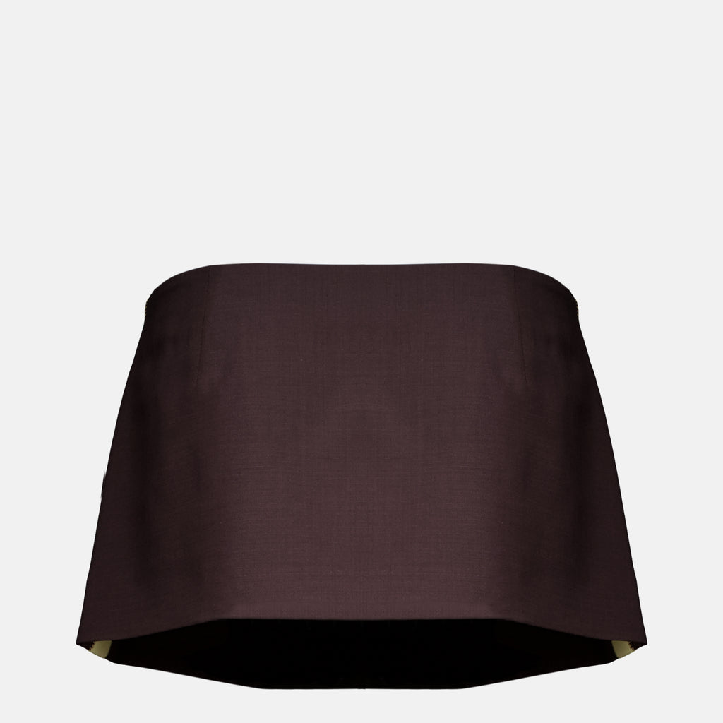 Jupes Gonna Mini in Mohair Kid Marrone Miu Miu Marron Femme