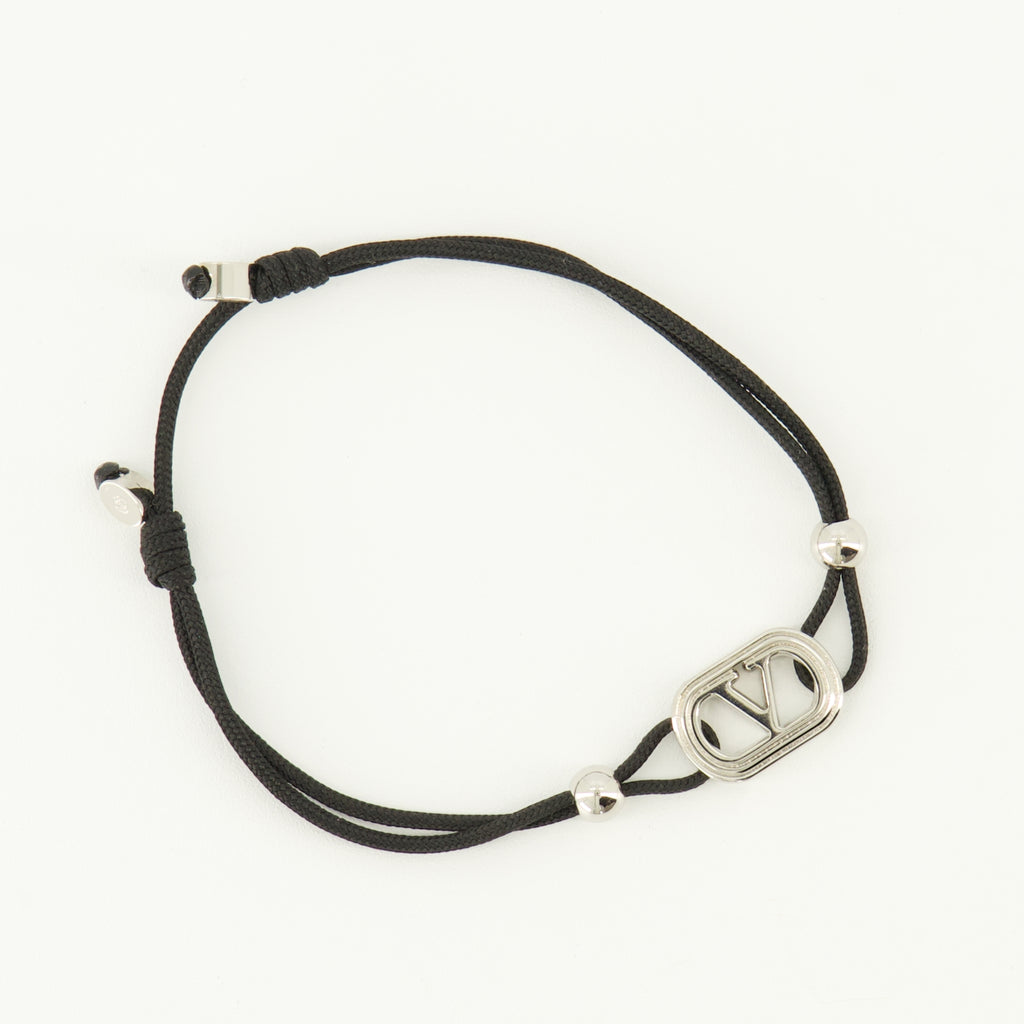 Bijoux Bracelet Ovalette à cordon noir Valentino Garavani Noir Homme
