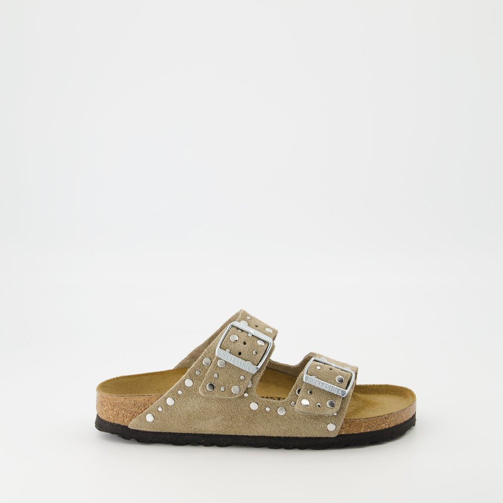 Chaussures ouvertes Sandales Arizona Rivet Birkenstock Beige Femme