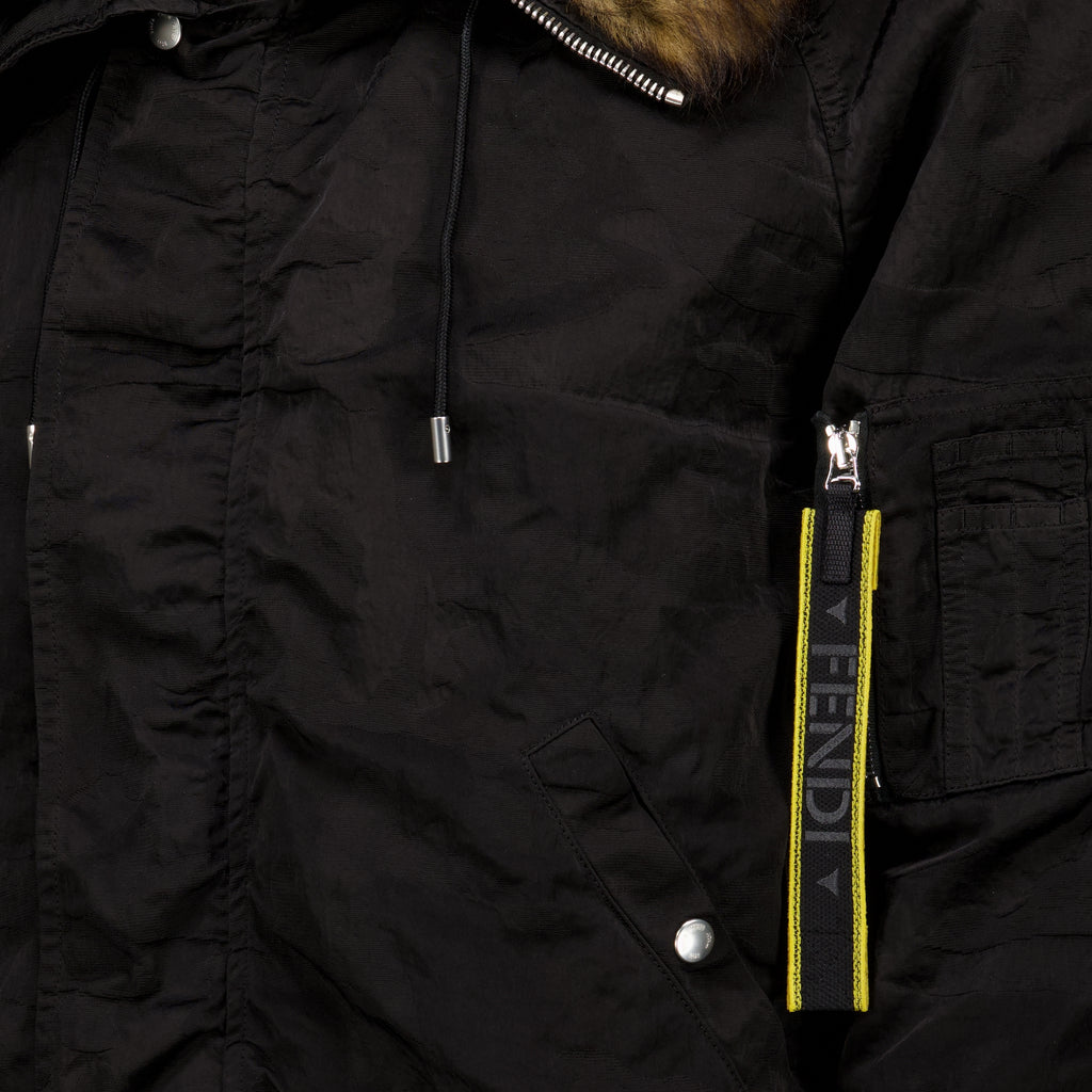 Manteaux Blouson bomber en nylon noir Fendi Noir Homme