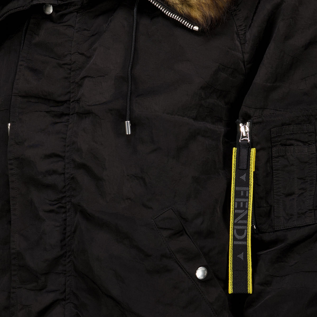 Manteaux Blouson bomber en nylon noir Fendi Noir Homme
