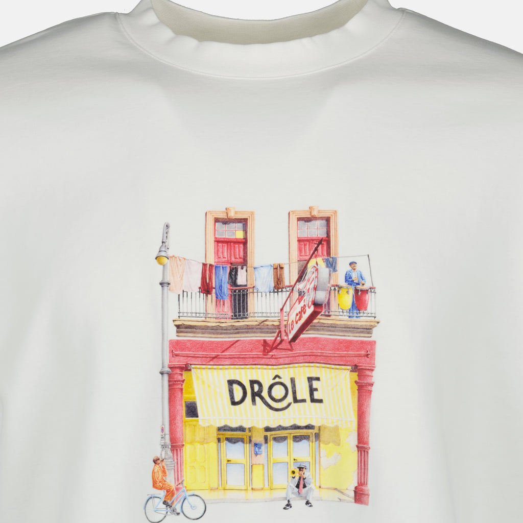 Immagine dell'articolo T-shirt bianca Divertente Caffè del marchio Drole De Monsieur per Uomo - Stagione Primavera-Estate 2026 - Vista Dettagliata_1