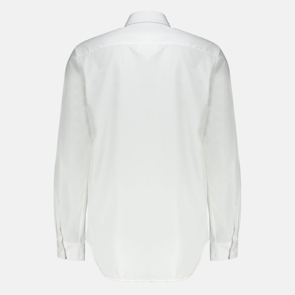 Chemises Camisa Branca com Bordado Moulures Dior Blanc Homme