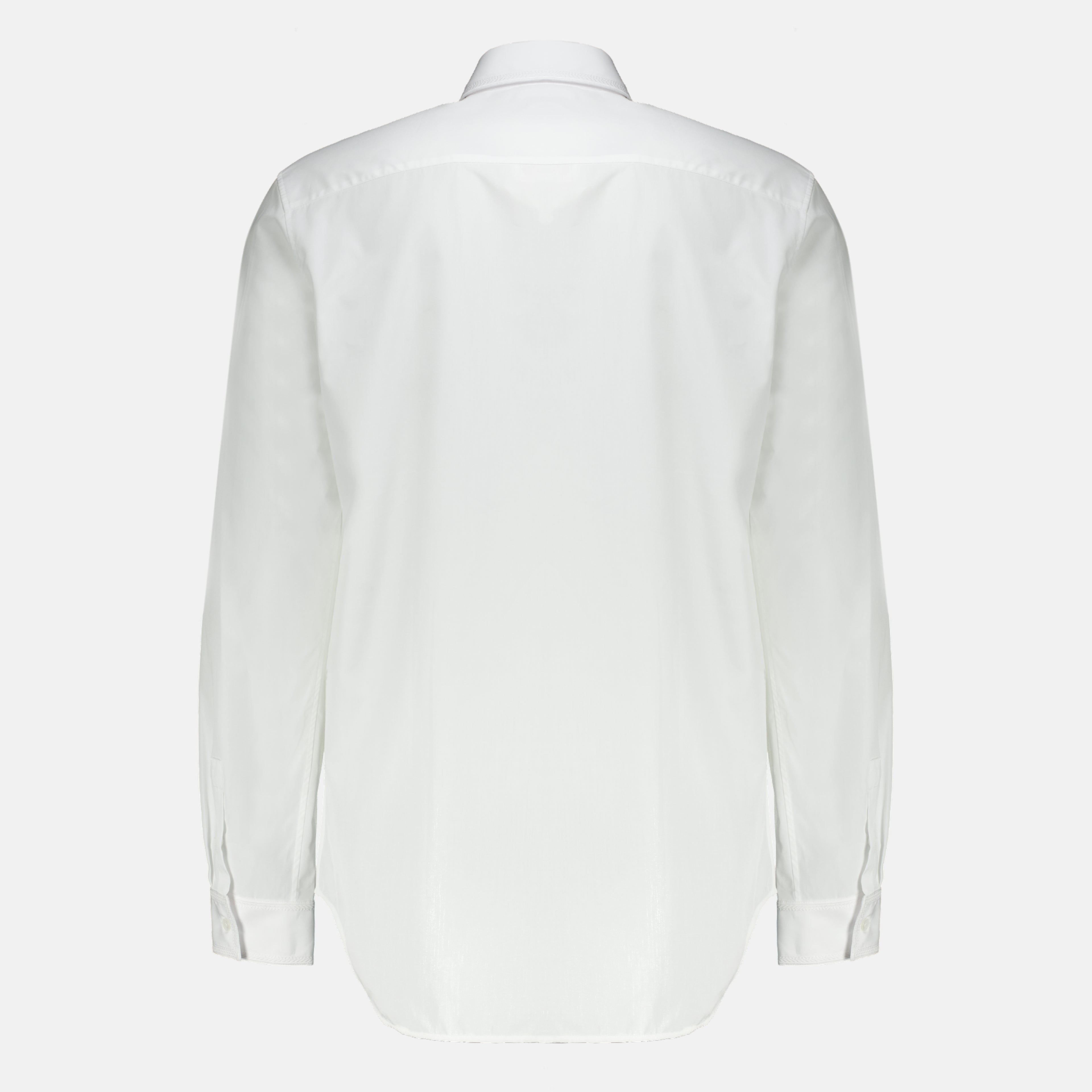 Chemises Camisa Branca com Bordado Moulures Dior Blanc Homme