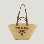 Bolsas tote Saco de ráfia Prada Bege Femme