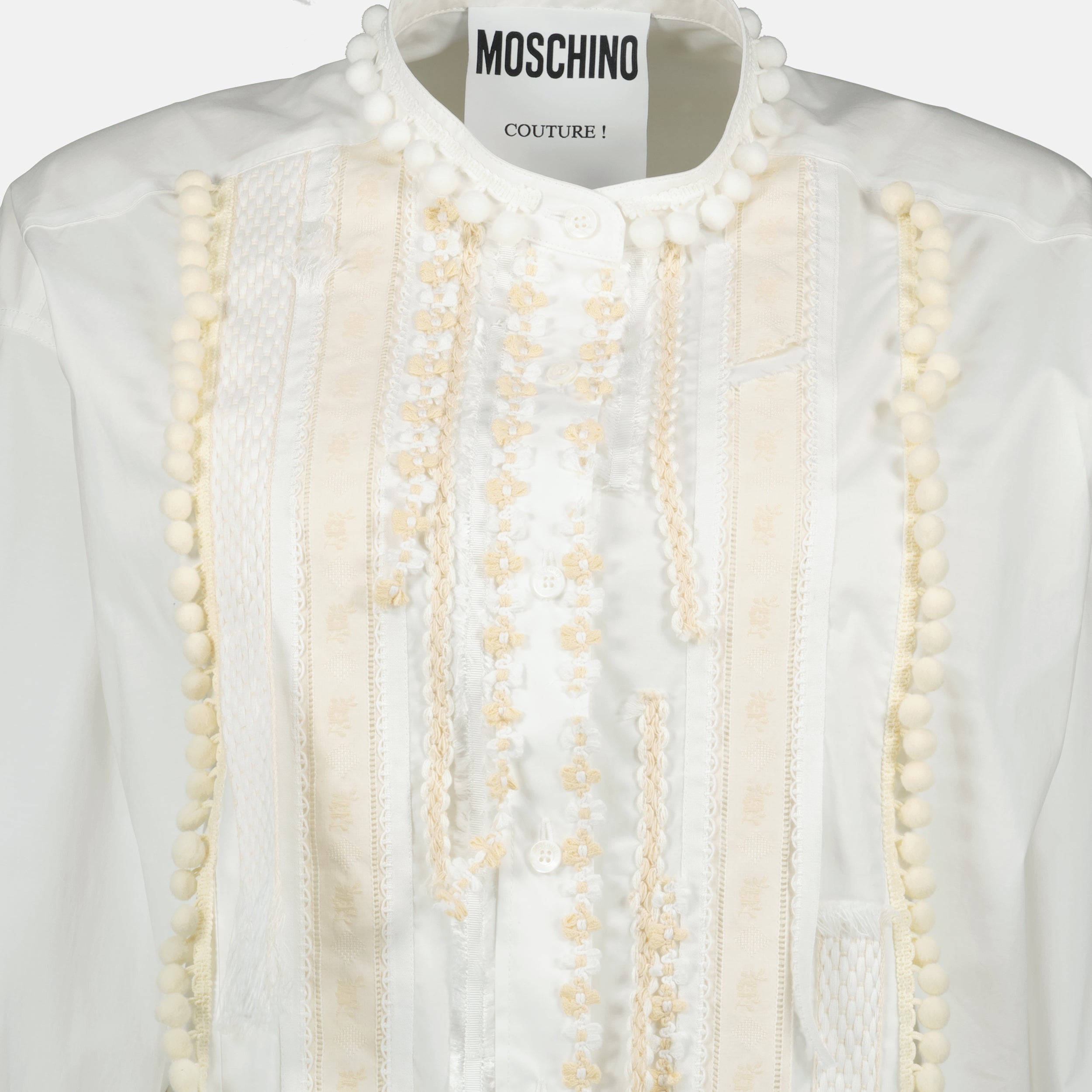 Robes Robe chemise en popeline Moschino Blanc Femme