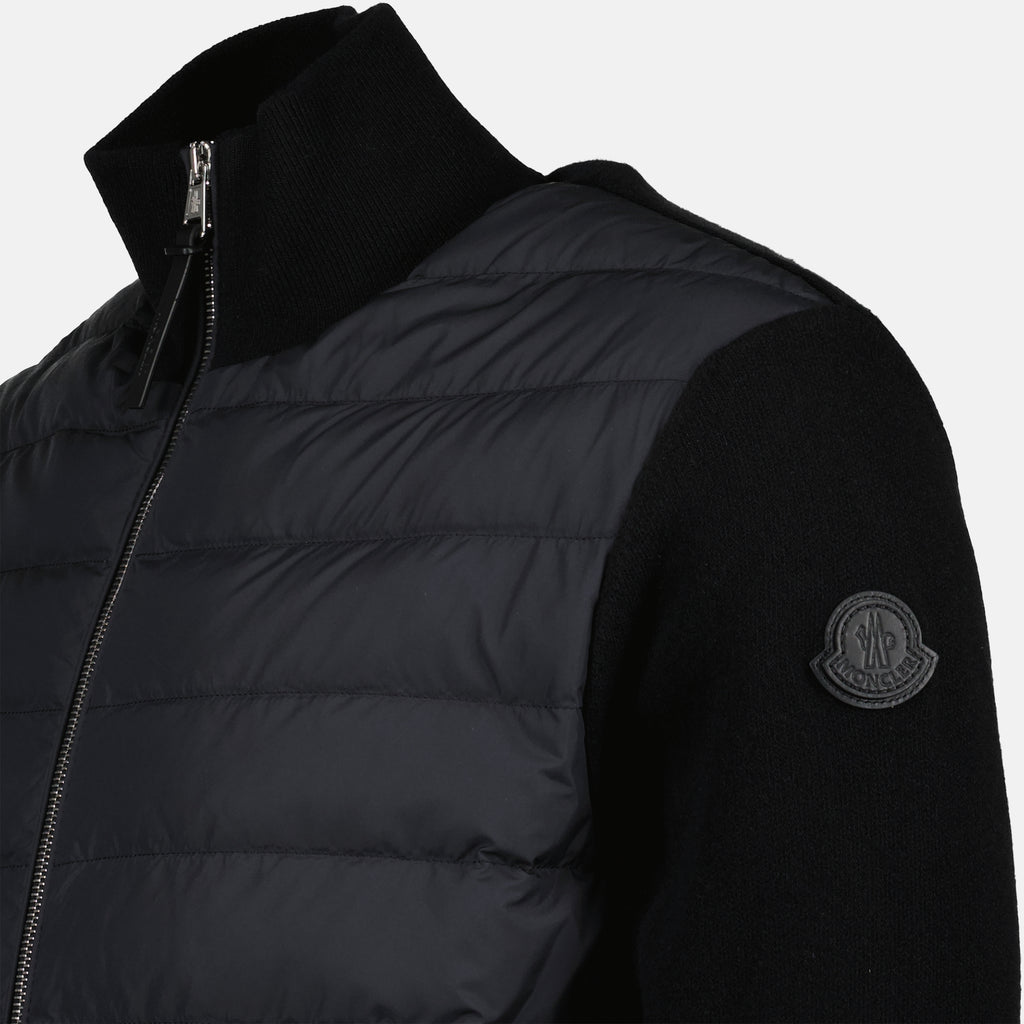 Vestes Veste bi-matière matelassé Moncler Noir Homme