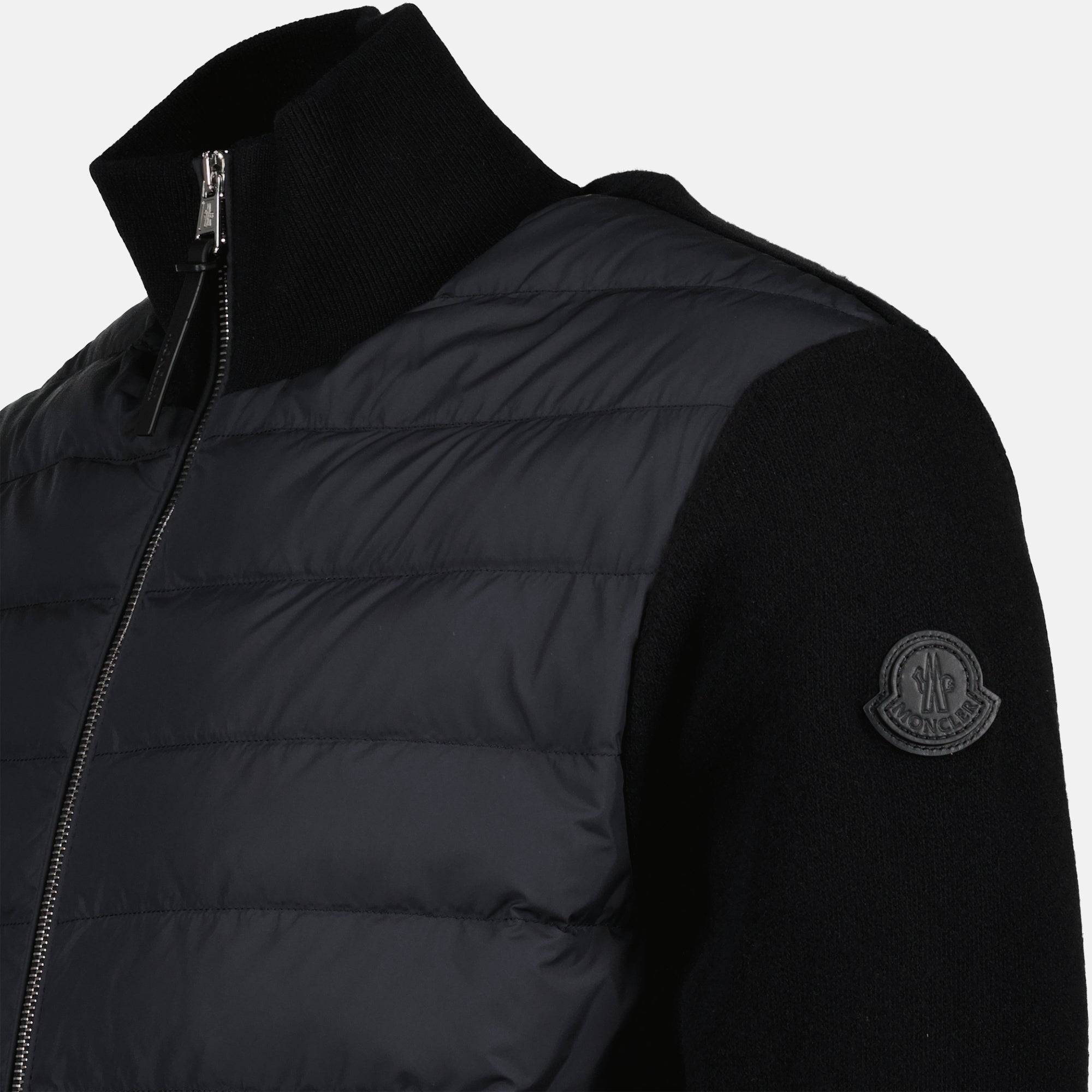 Vestes Veste bi-matière matelassé Moncler Noir Homme