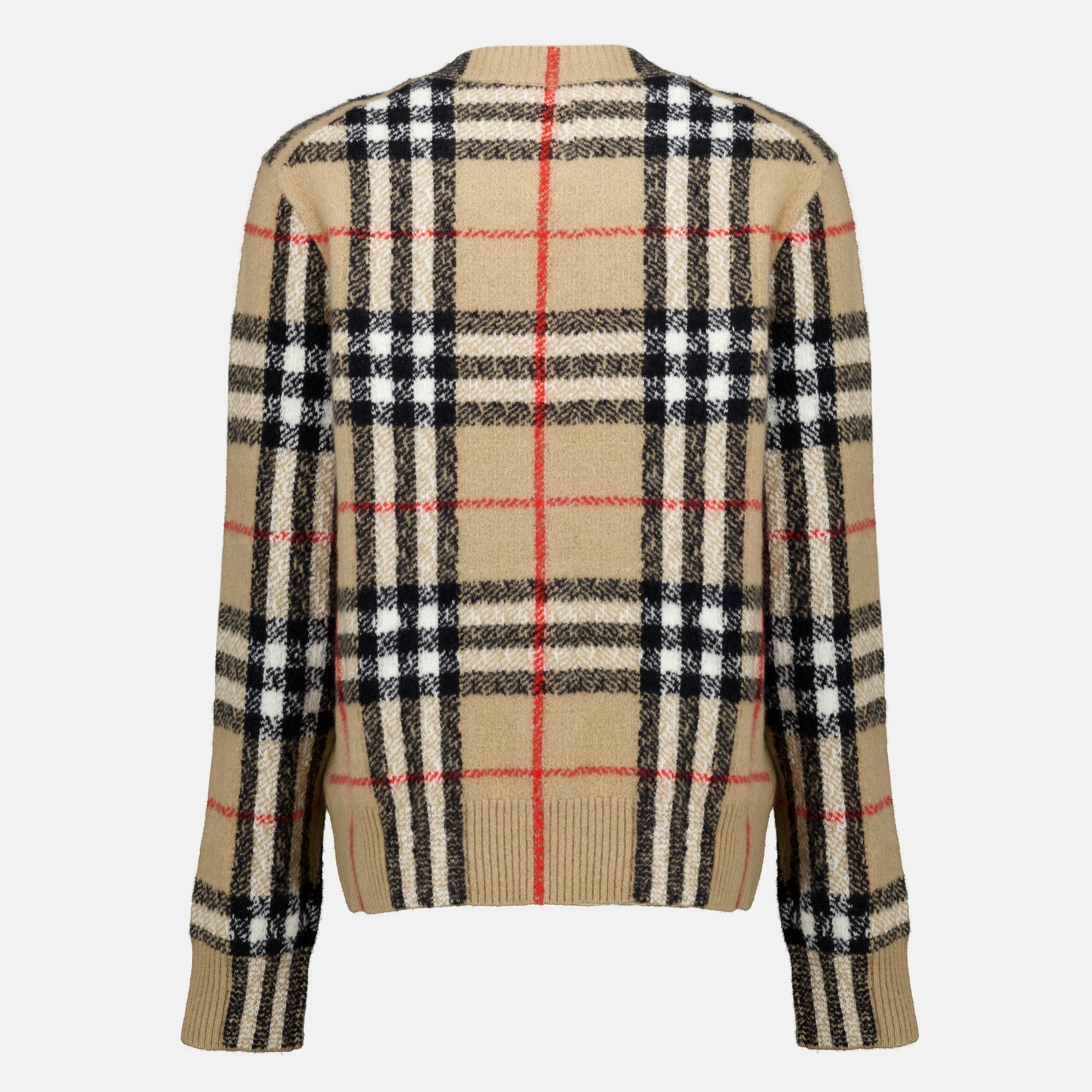 Maille Cárdigan de Cachemira a Cuadros Burberry Beige Femme