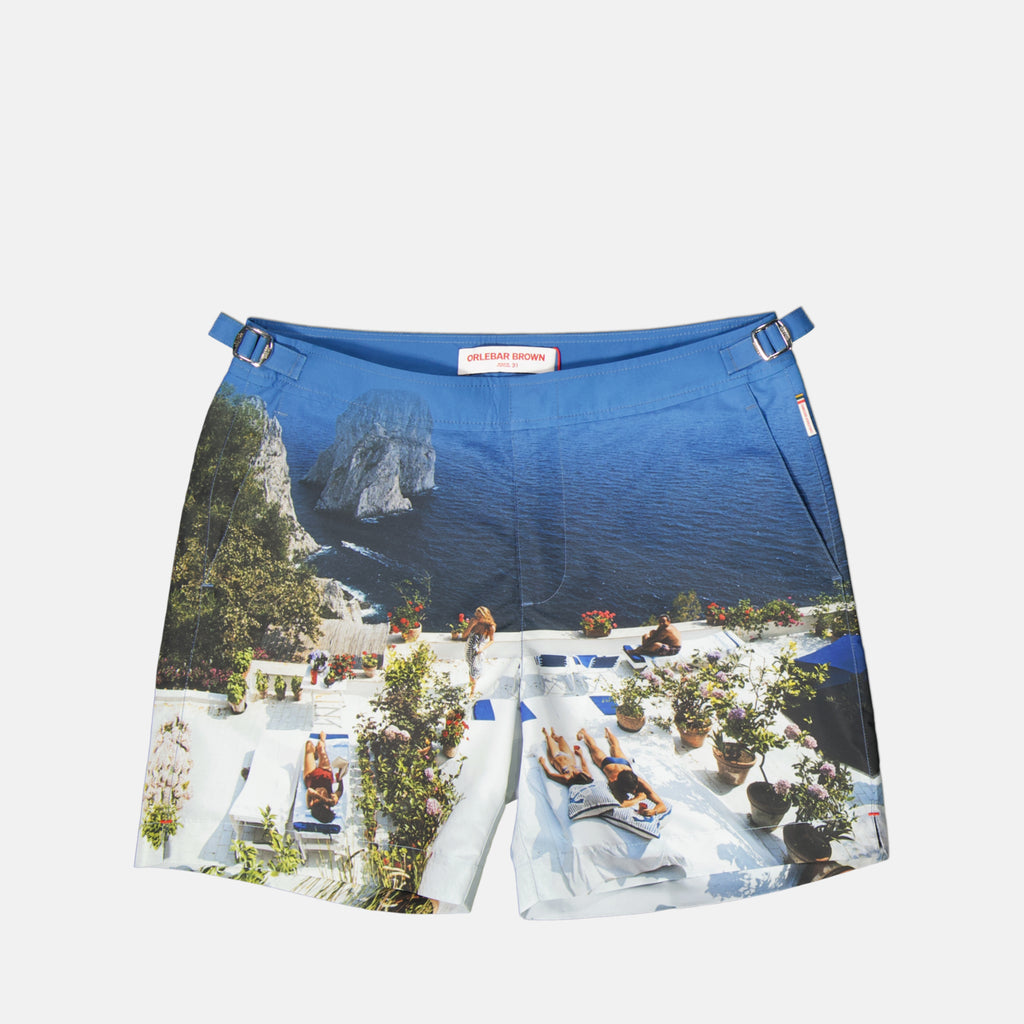 Beachwear Short de bain Bulldog photographic Orlebar Brown Bleu Homme