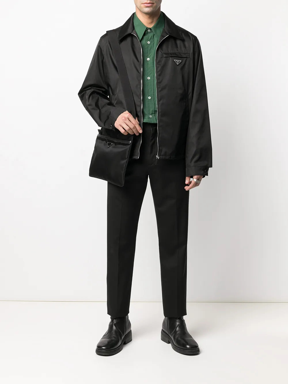 재킷 리사이클 나일론 재킷 Prada 검은색 Homme