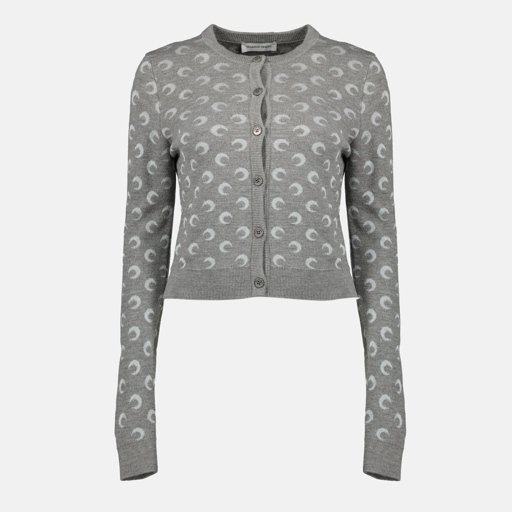 Immagine dell'articolo Cardigan Moon in lana del marchio Marine Serre per donna - Stagione Autunno-Inverno 2025 - Vista Frontale