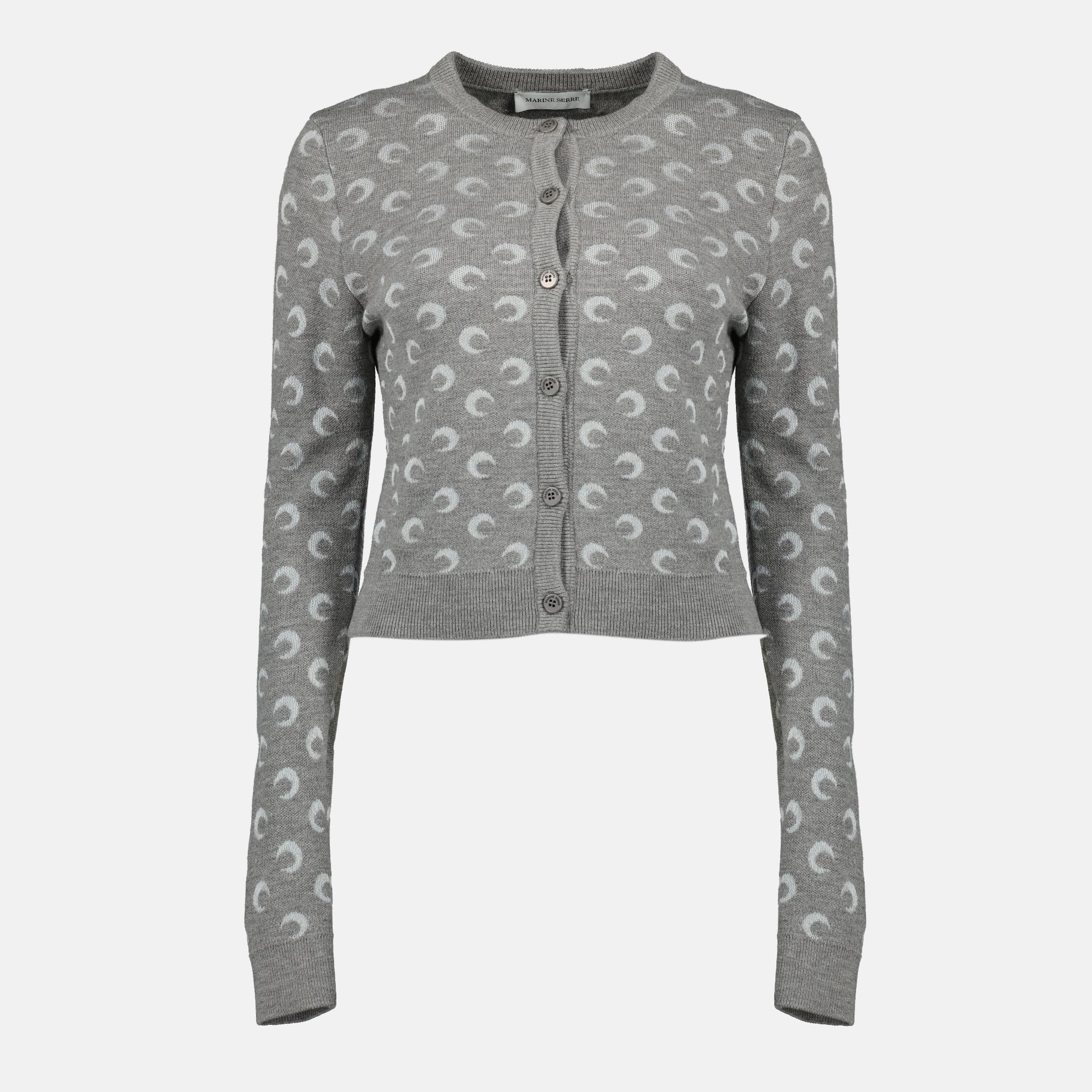 Immagine dell'articolo Cardigan Moon in lana del marchio Marine Serre per donna - Stagione Autunno-Inverno 2025 - Vista Frontale