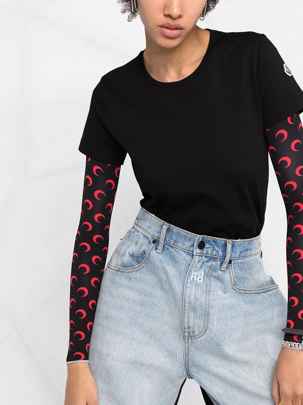 Camisetas T-Shirt com Logo Moncler Preto Femme