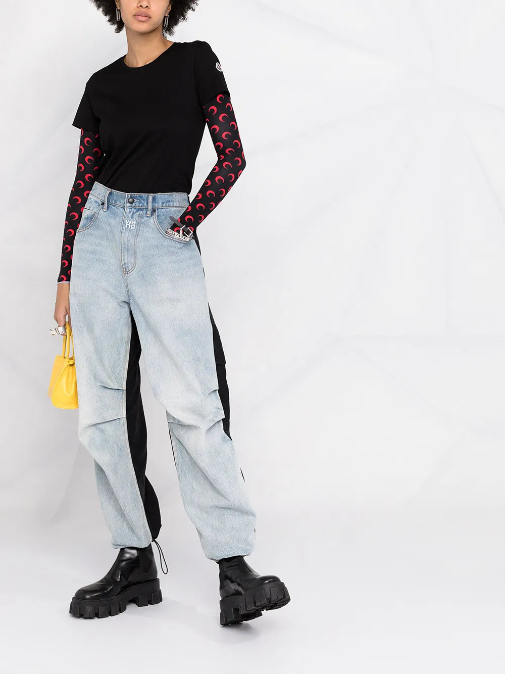 Camisetas T-Shirt com Logo Moncler Preto Femme