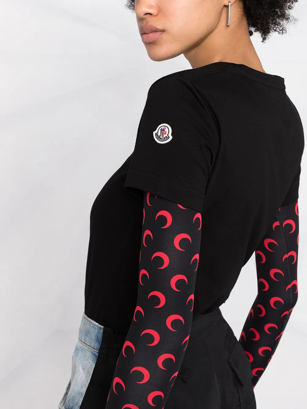 Camisetas T-Shirt com Logo Moncler Preto Femme