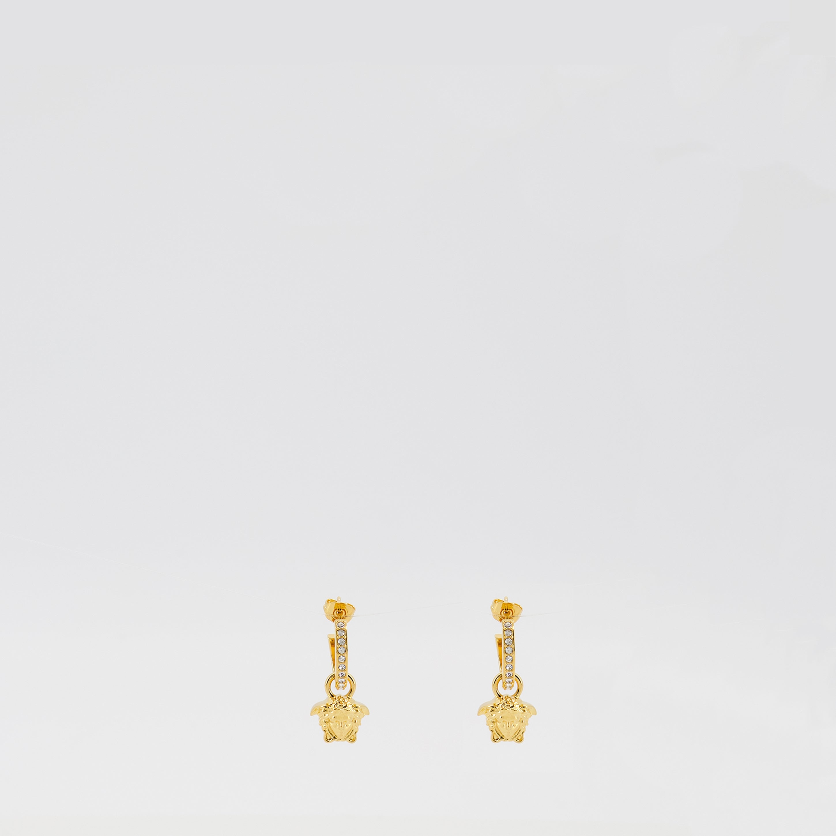 Joias Brincos de Argola La Medusa com Cristais Versace Ouro Femme