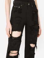 Pantalons Jean droit noir Dolce & Gabbana Noir Femme