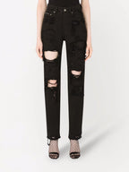 Pantalons Jean droit noir Dolce & Gabbana Noir Femme