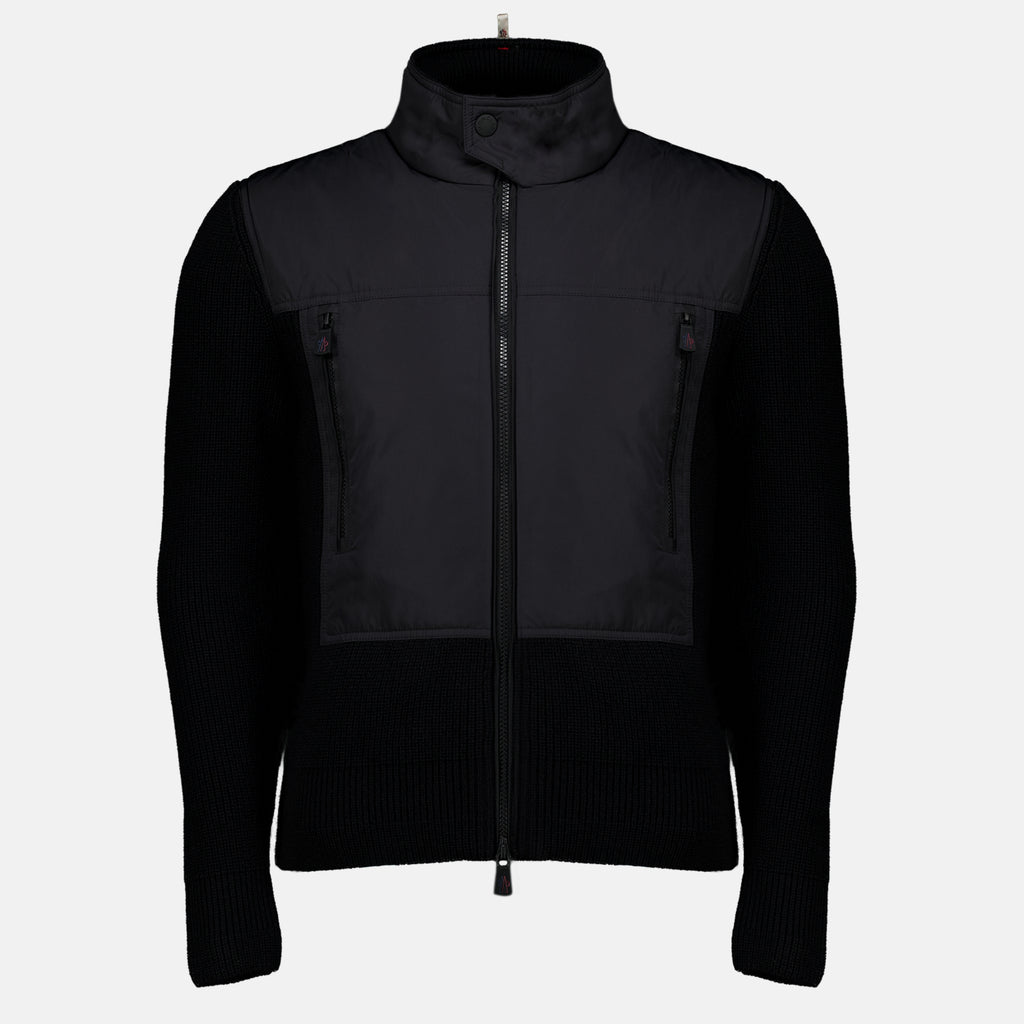 Vestes Cardigan bi-matière noir Moncler Grenoble Noir Homme