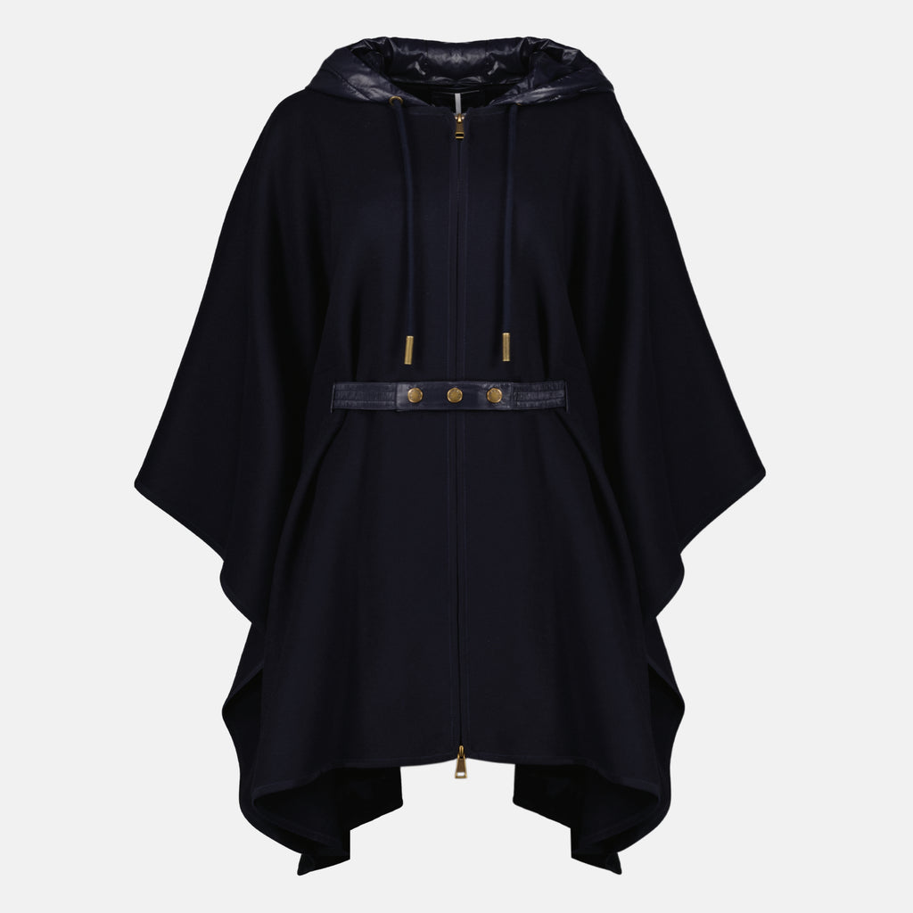 Vestes Cape en laine bleu marine Moncler Bleu foncé Femme