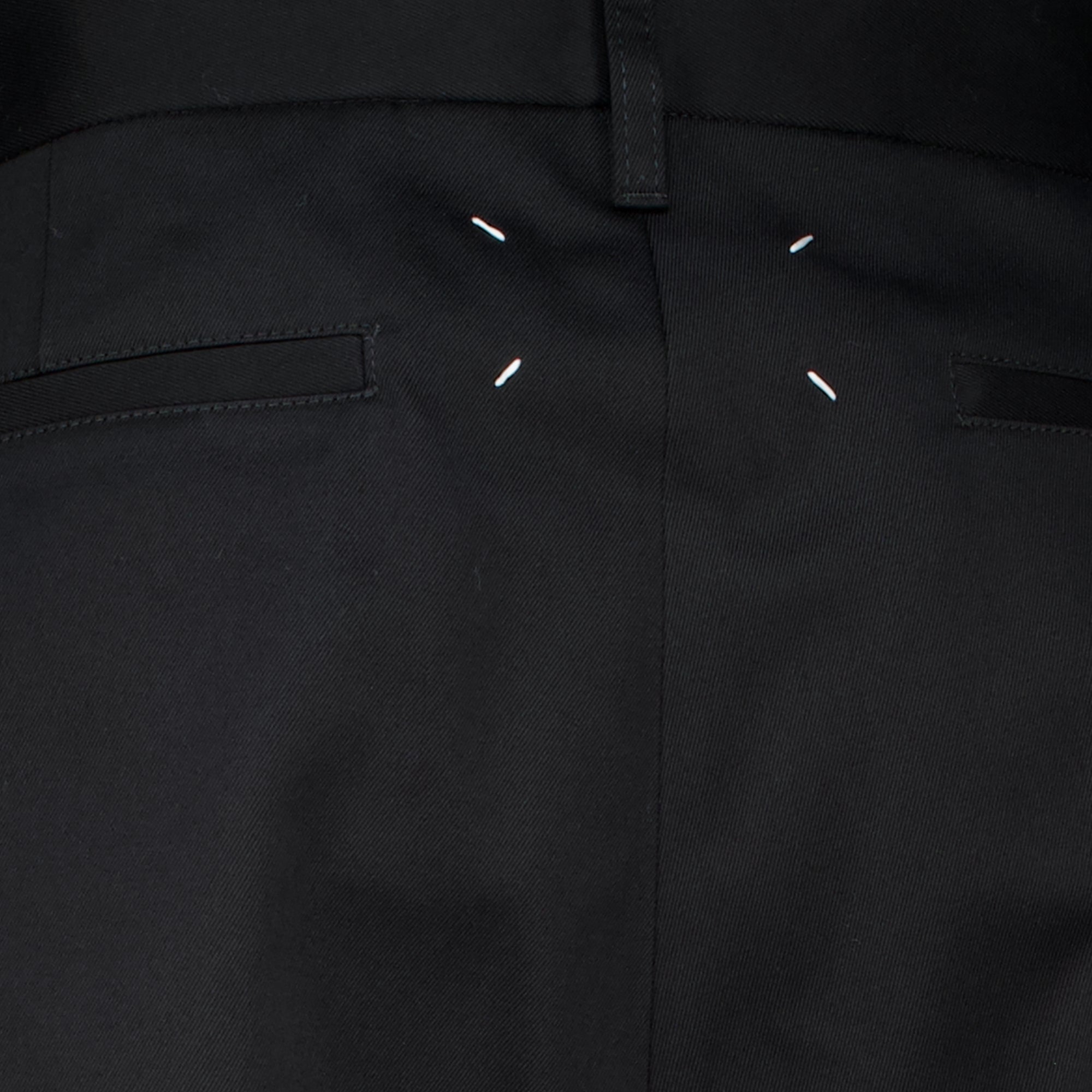 Shorts Calções Envolventes de Algodão Pretos Maison Margiela Noir Femme