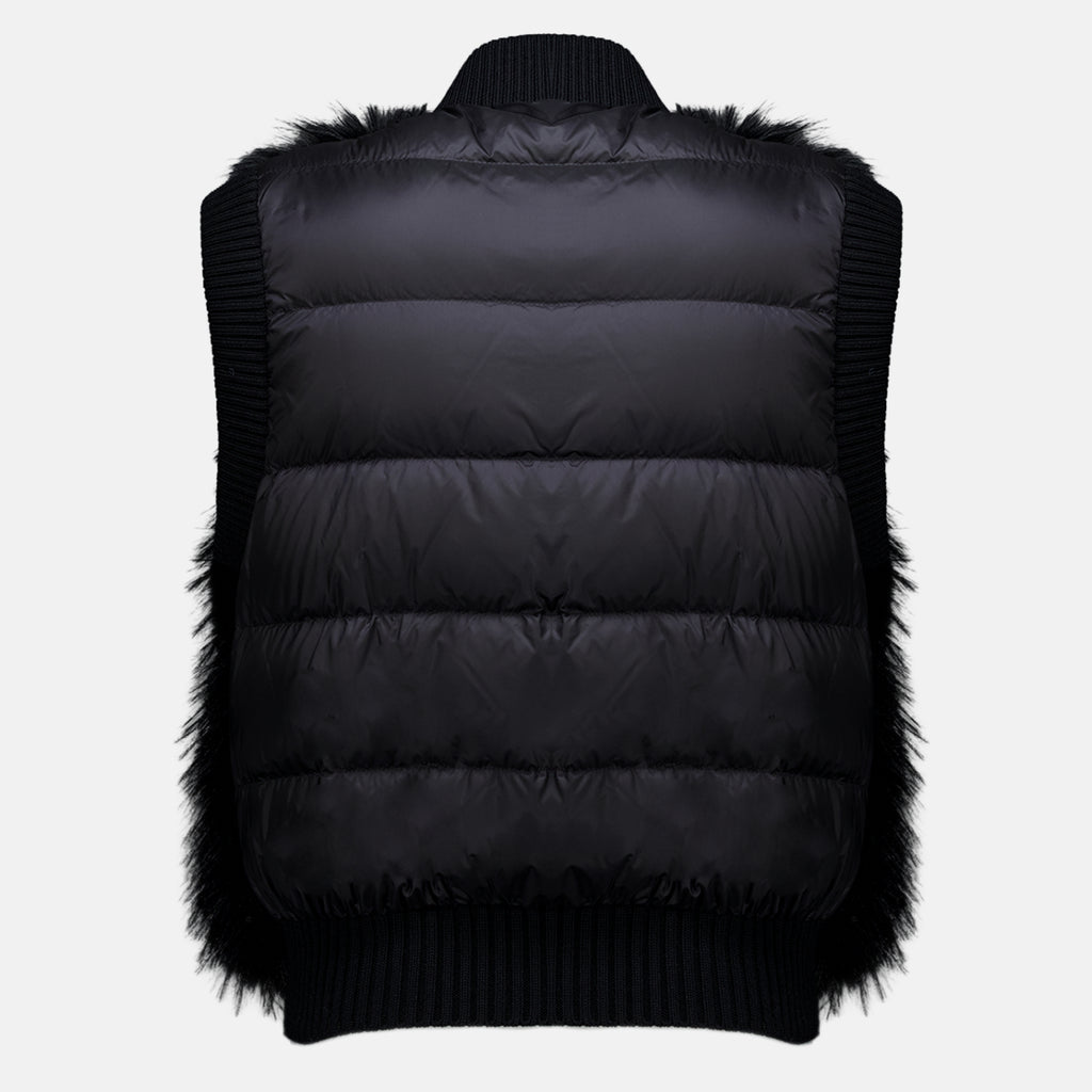 Vestes Doudoune sans manches en laine Moncler Noir Femme