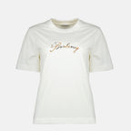 Bild des Burberry Damen T-Shirts mit Check-Logo in Weiß - Frühjahr/Sommer 2026 - Vorderansicht