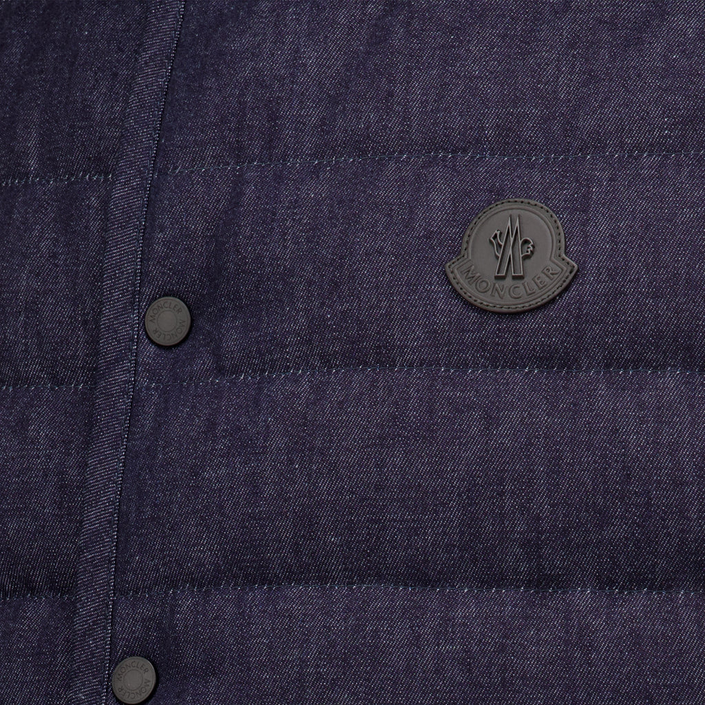 Vestes Liorane Denim Ärmellose Puffer-Weste Moncler Bleu foncé Homme