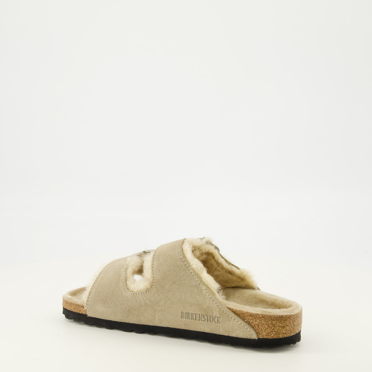 Chaussures ouvertes Sandales Arizona à fourrure beige Birkenstock Beige Unisexe
