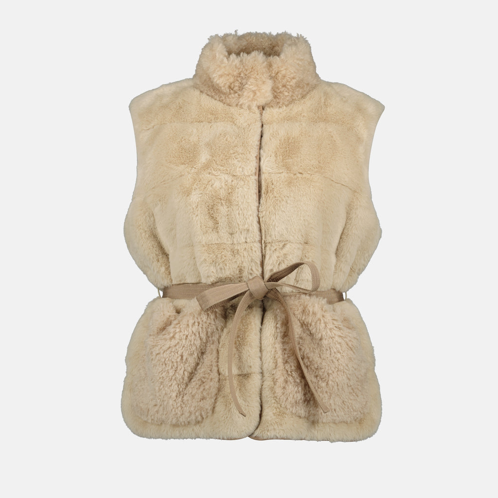 Vestes Veste sans manches Joui Moncler Beige Femme