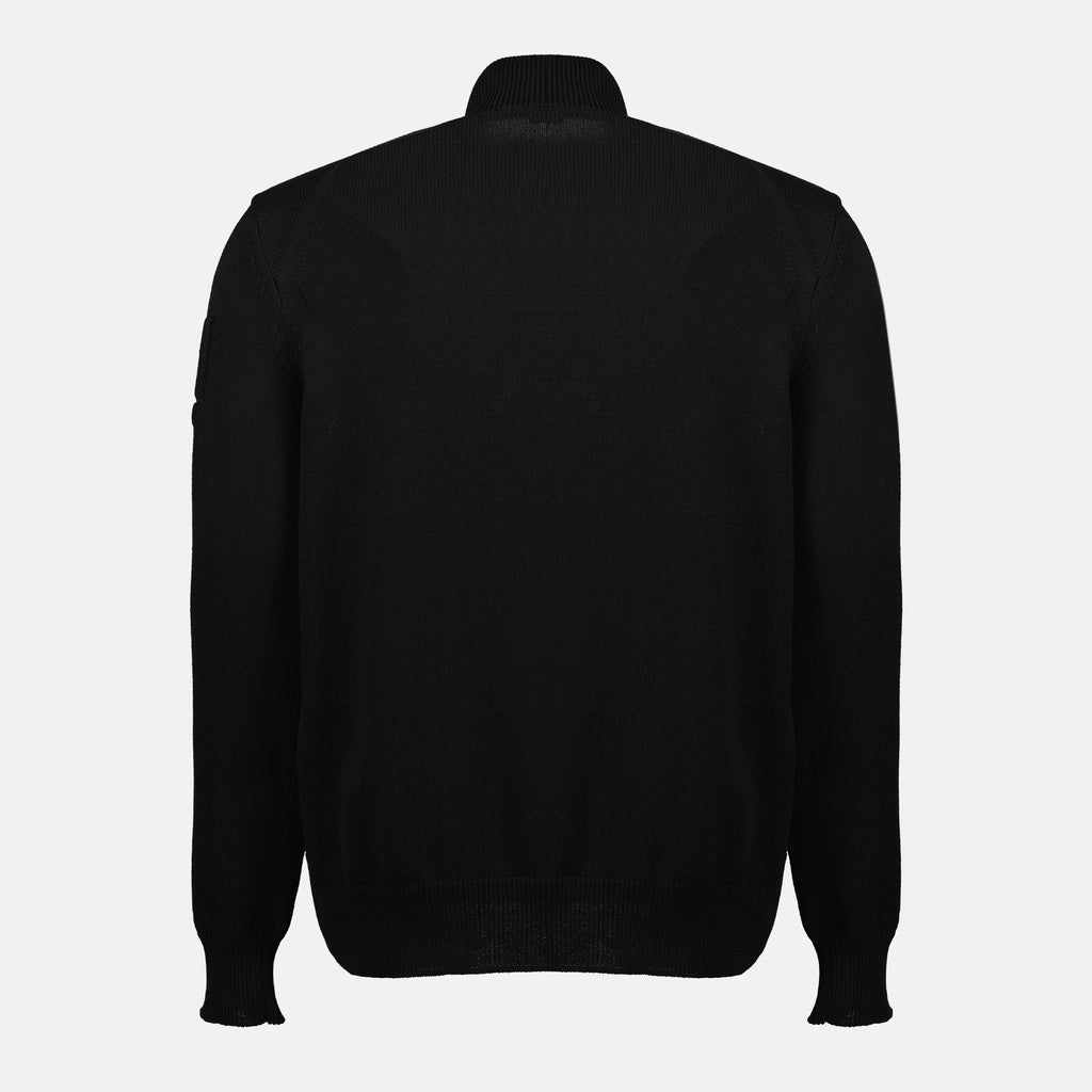 Image de l'article Cardigan zippée en coton noir de la marque Moncler pour Homme - Saison Printemps-Été 2026 - Vue de Dos