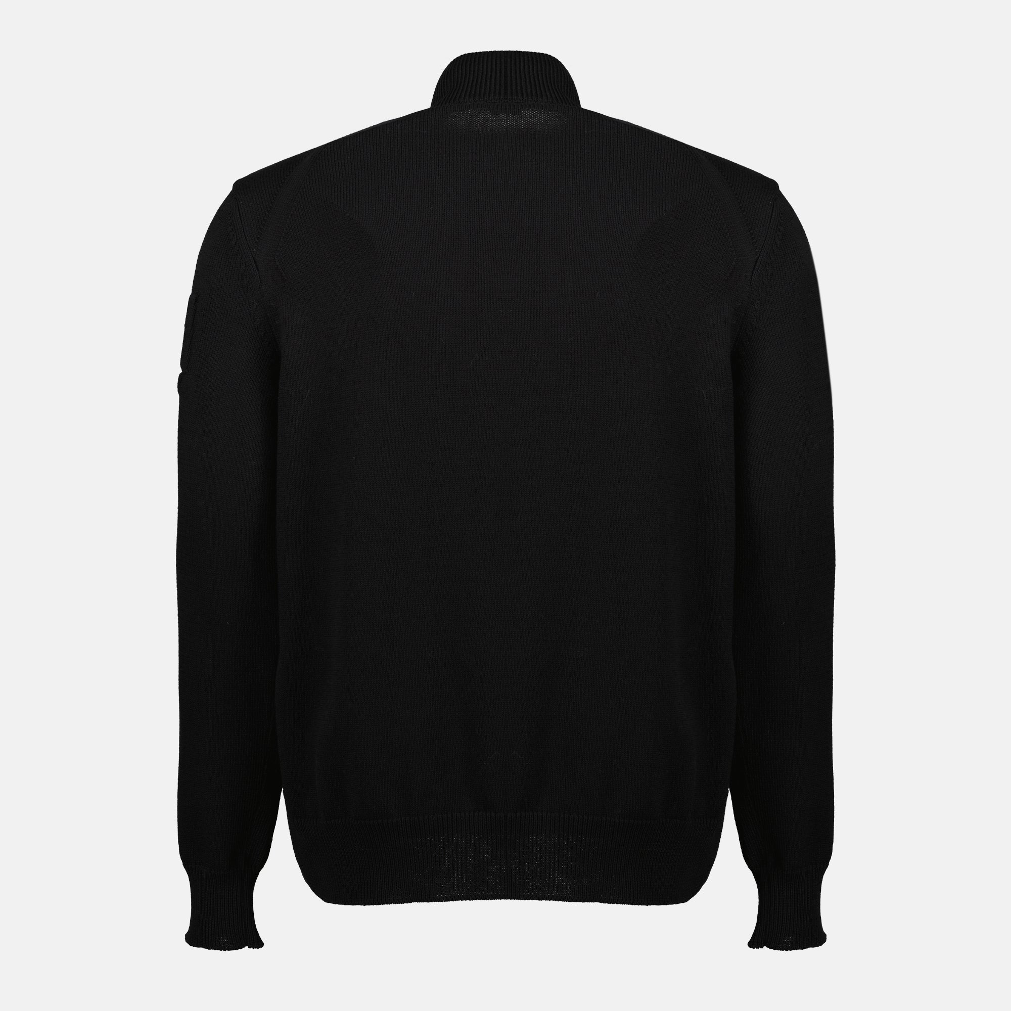 Image de l'article Cardigan zippée en coton noir de la marque Moncler pour Homme - Saison Printemps-Été 2026 - Vue de Dos