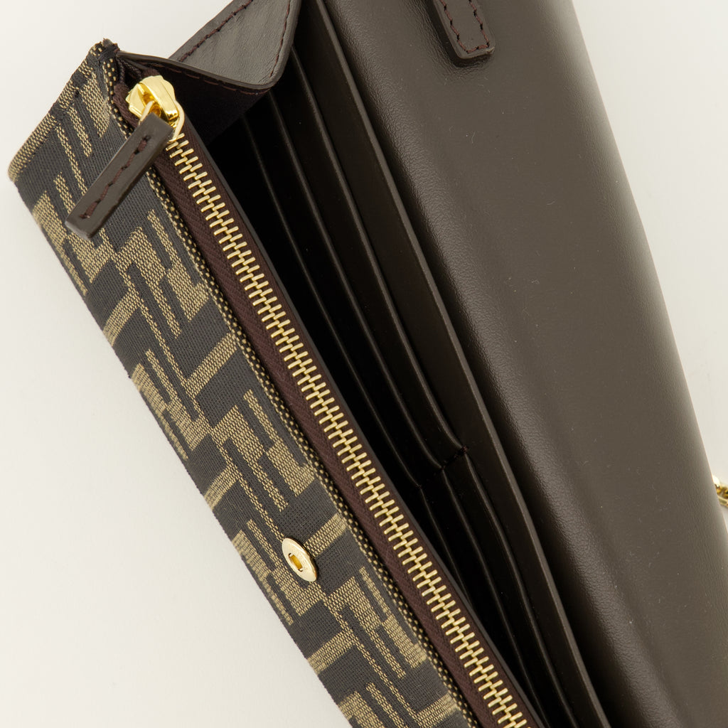 Petite maroquinerie FF Chain Wallet Fendi Marron Femme