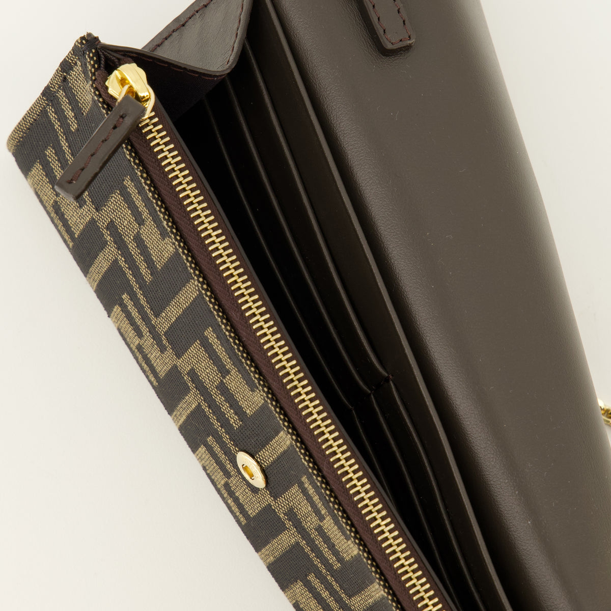 Petite maroquinerie FF Chain Wallet Fendi Marron Femme