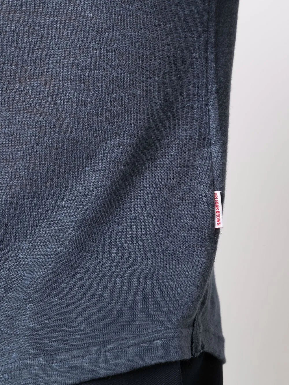 Polos Polo Sebastian en lin Orlebar Brown Bleu foncé Homme