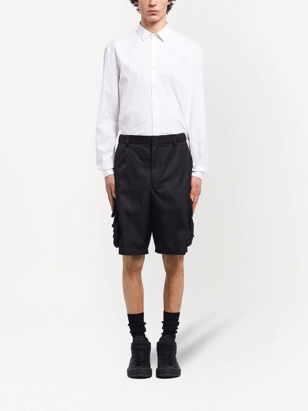 Shorts Short cargo em Re-Nylon Prada Preto Homme