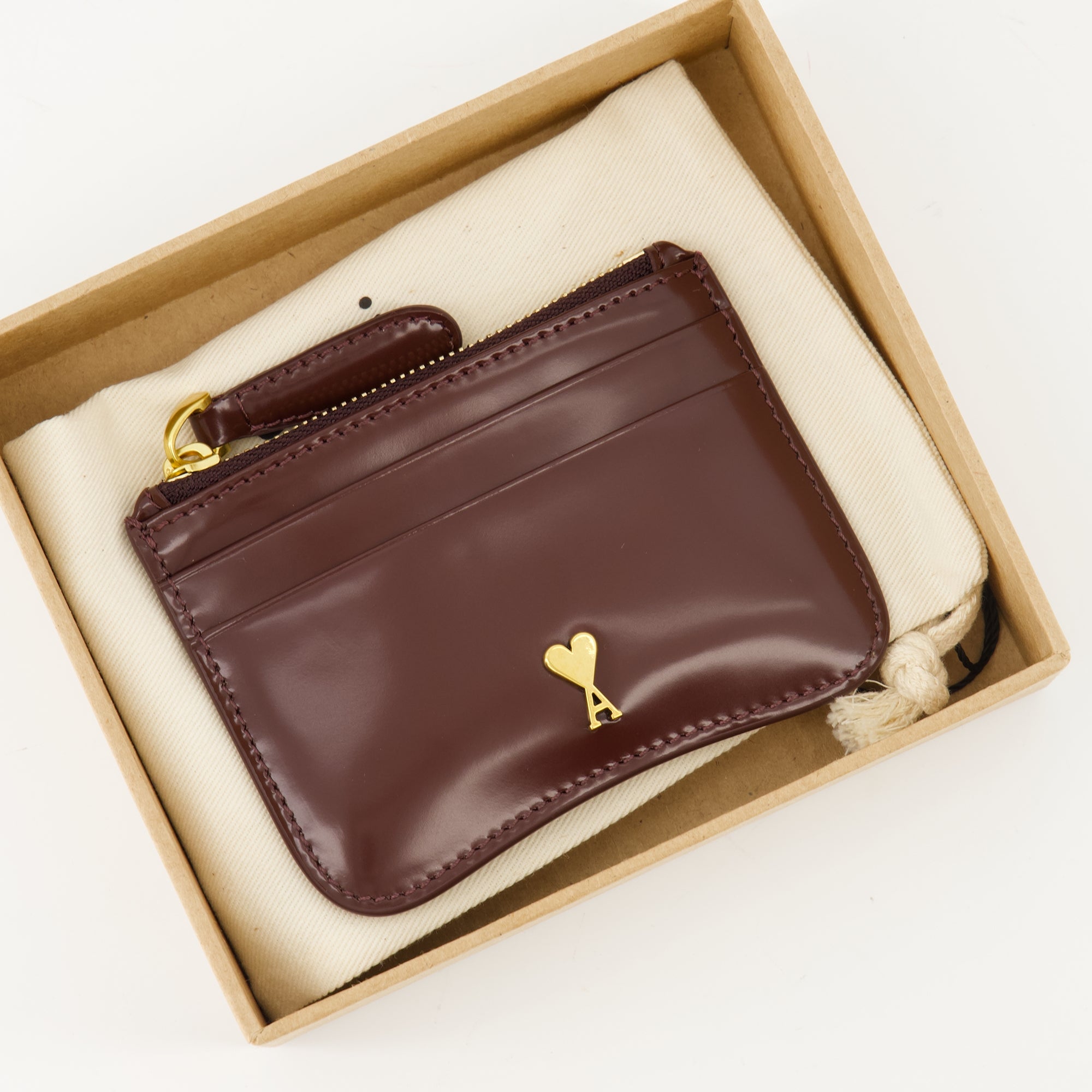 Petite maroquinerie Paris Card Holder Ami PARIS Bordeaux Unisexe