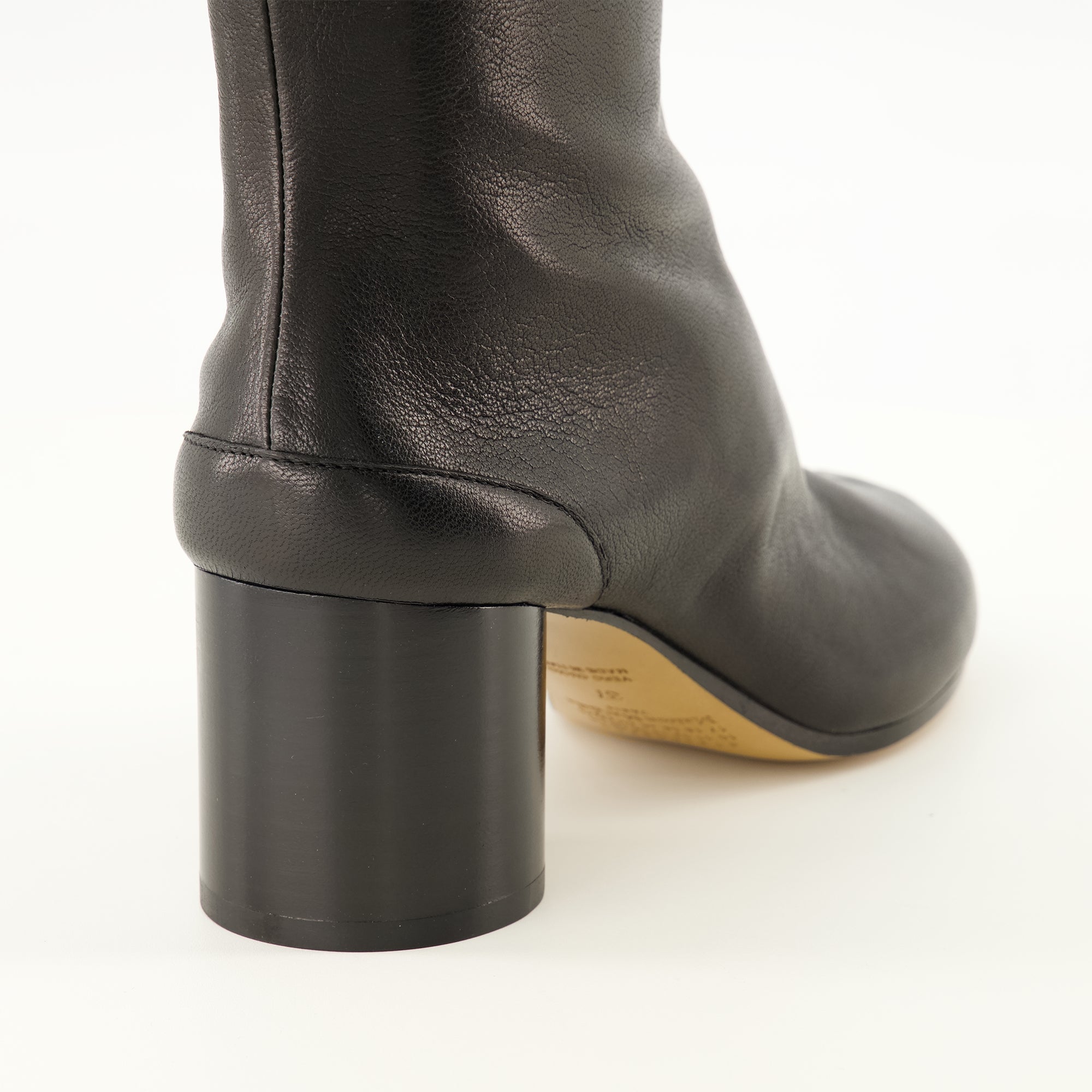 Bottines Bottines Tabi en cuir noir Maison Margiela Noir Femme