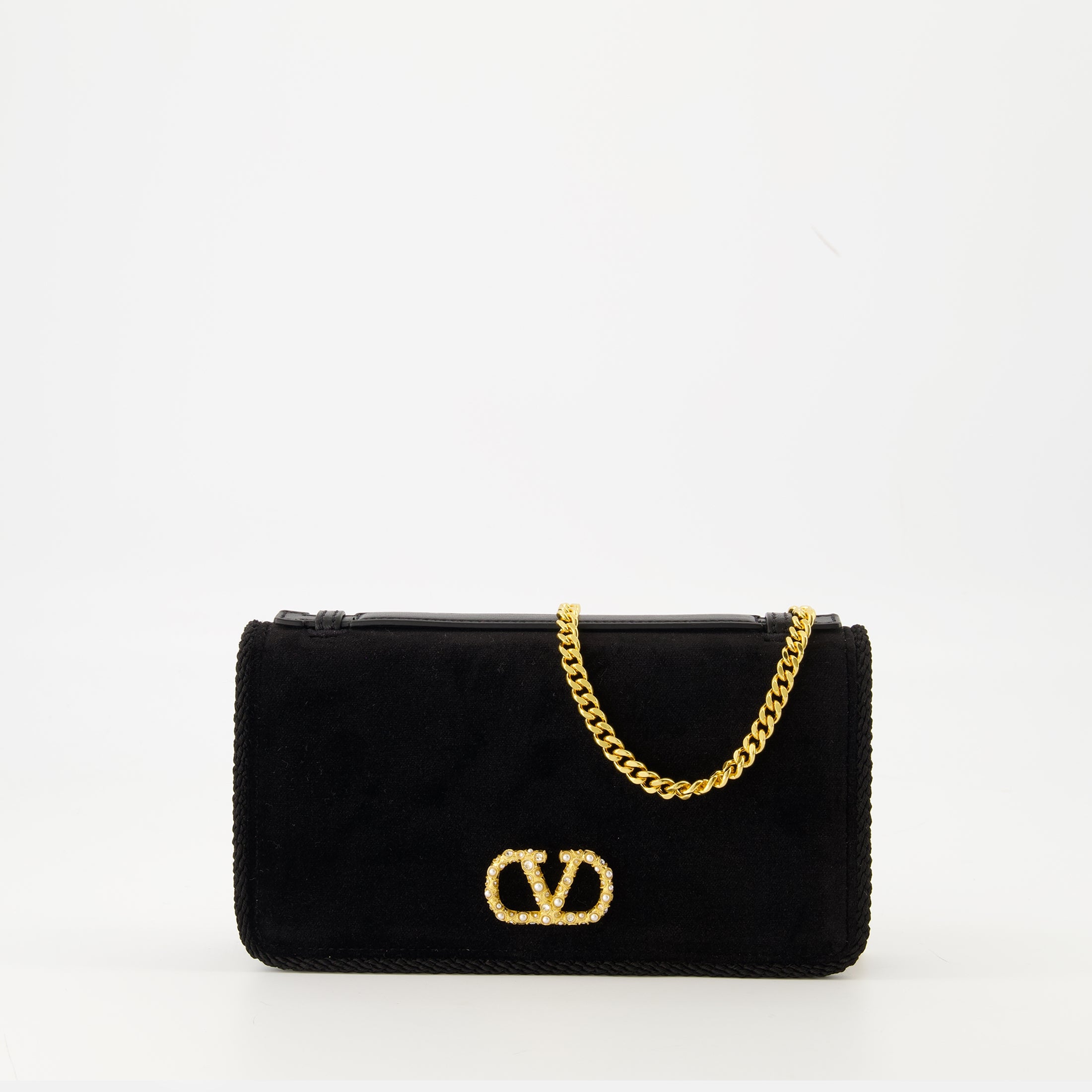 Imagem da Clutch de veludo da marca Valentino Garavani para Mulher - Temporada Outono-Inverno 2025 - Vista Frontal
