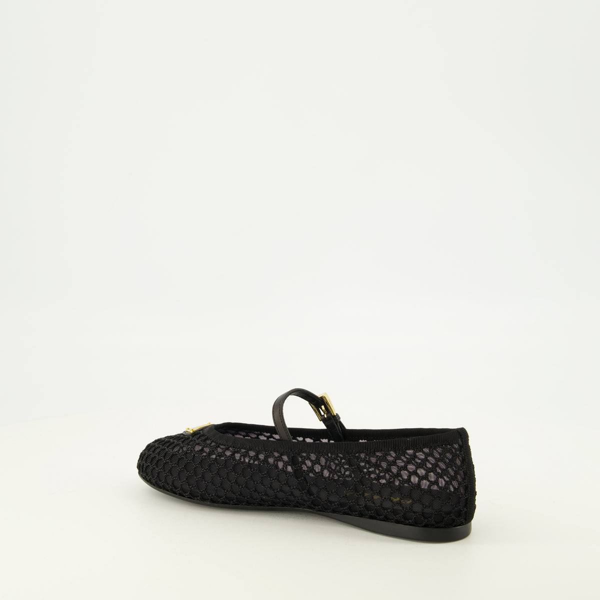 Chaussures plates Ballerines en mesh noire Prada Noir Femme
