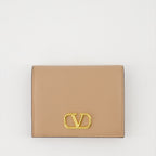 スモールレザーグッズ VLogo シグネチャー ウォレット Valentino Garavani ベージュ Femme