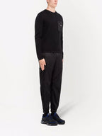Maille Pull en laine et Re-Nylon Prada Noir Homme