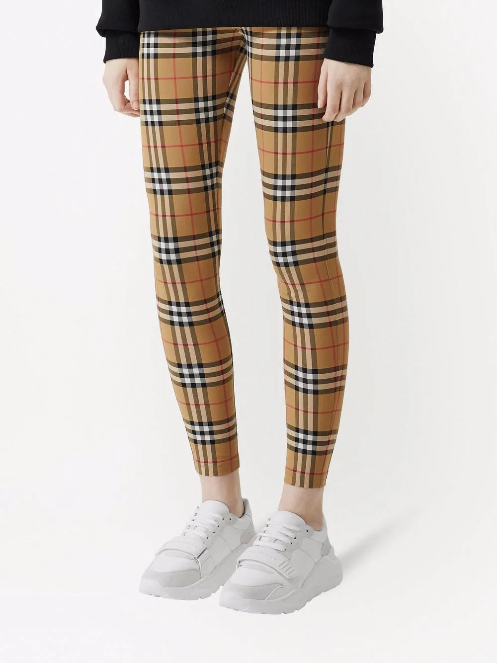 Pantalons Legging à carreaux Burberry Marron Femme
