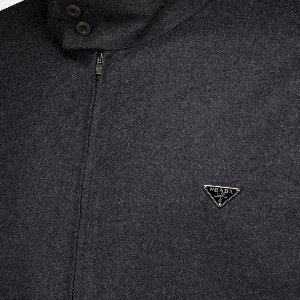 Chemises Wool Zip Jacket Prada Gris Homme