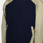 Prendas de punto Suéter de Algodón Mixto Sacai azul oscuro Homme