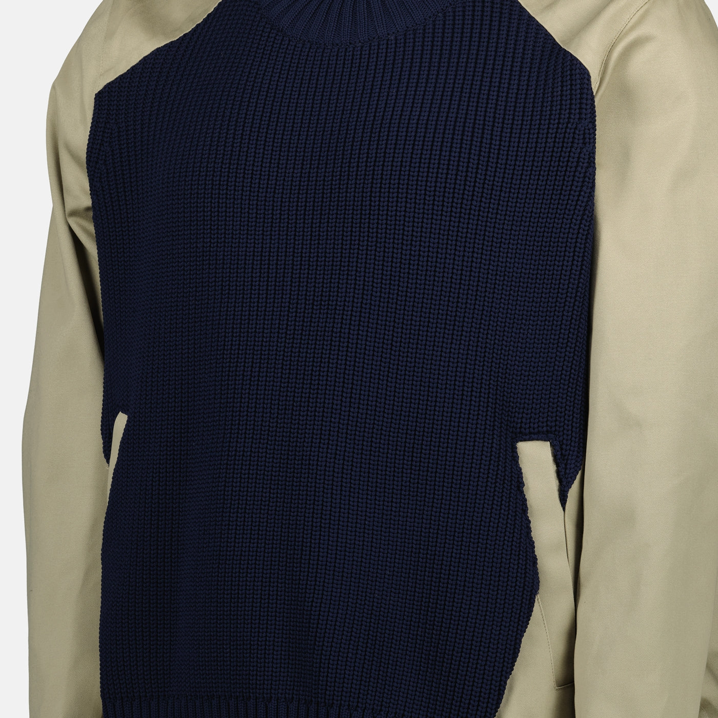 Prendas de punto Suéter de Algodón Mixto Sacai azul oscuro Homme