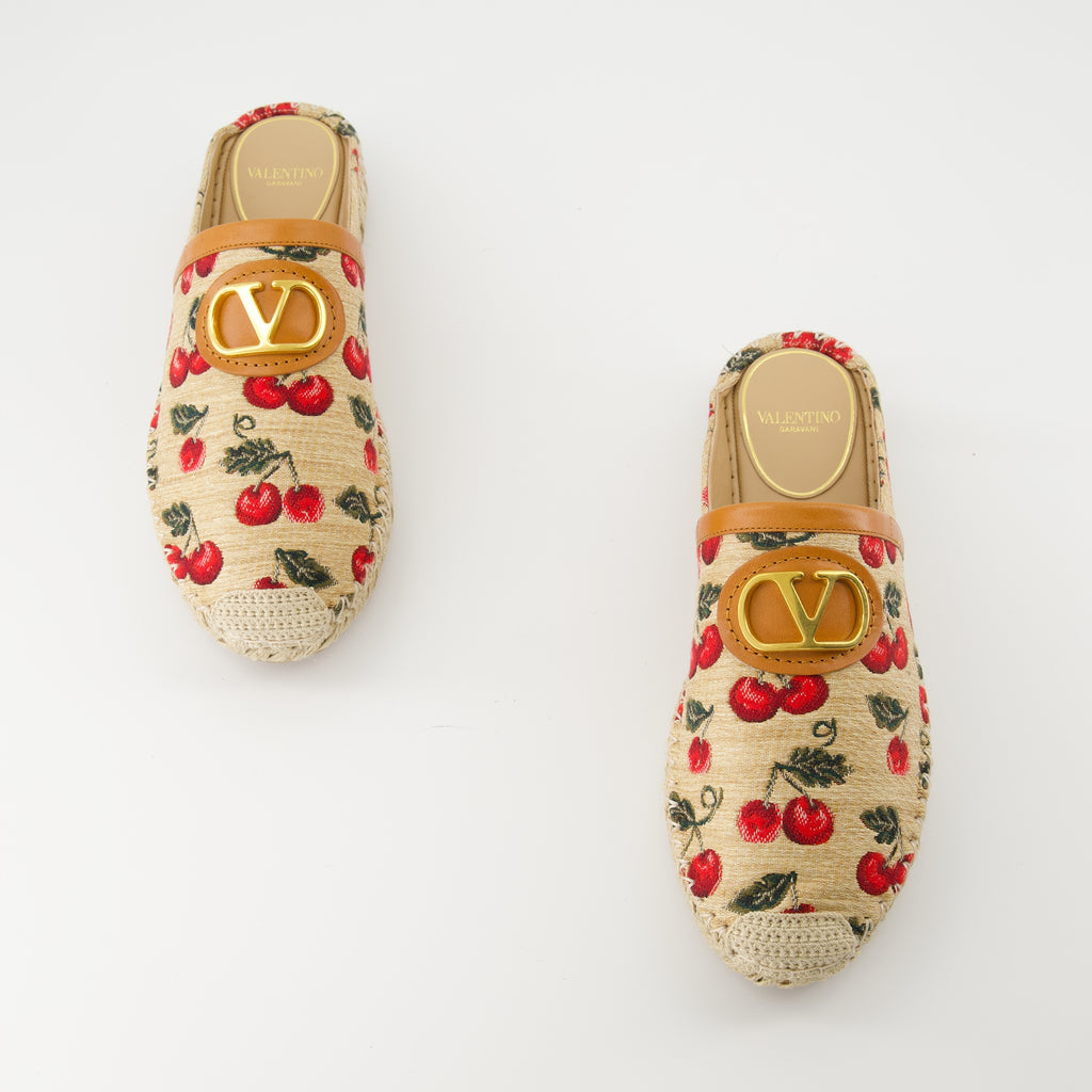 오픈 슈즈 체리픽 뮬 Valentino Garavani 베이지 Femme