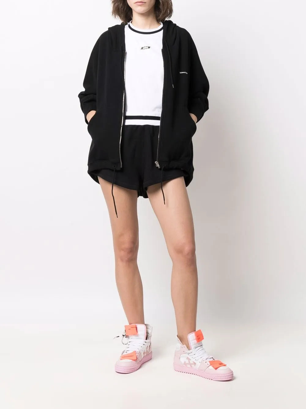 Shorts Baumwollshorts MSGM Schwarz Femme