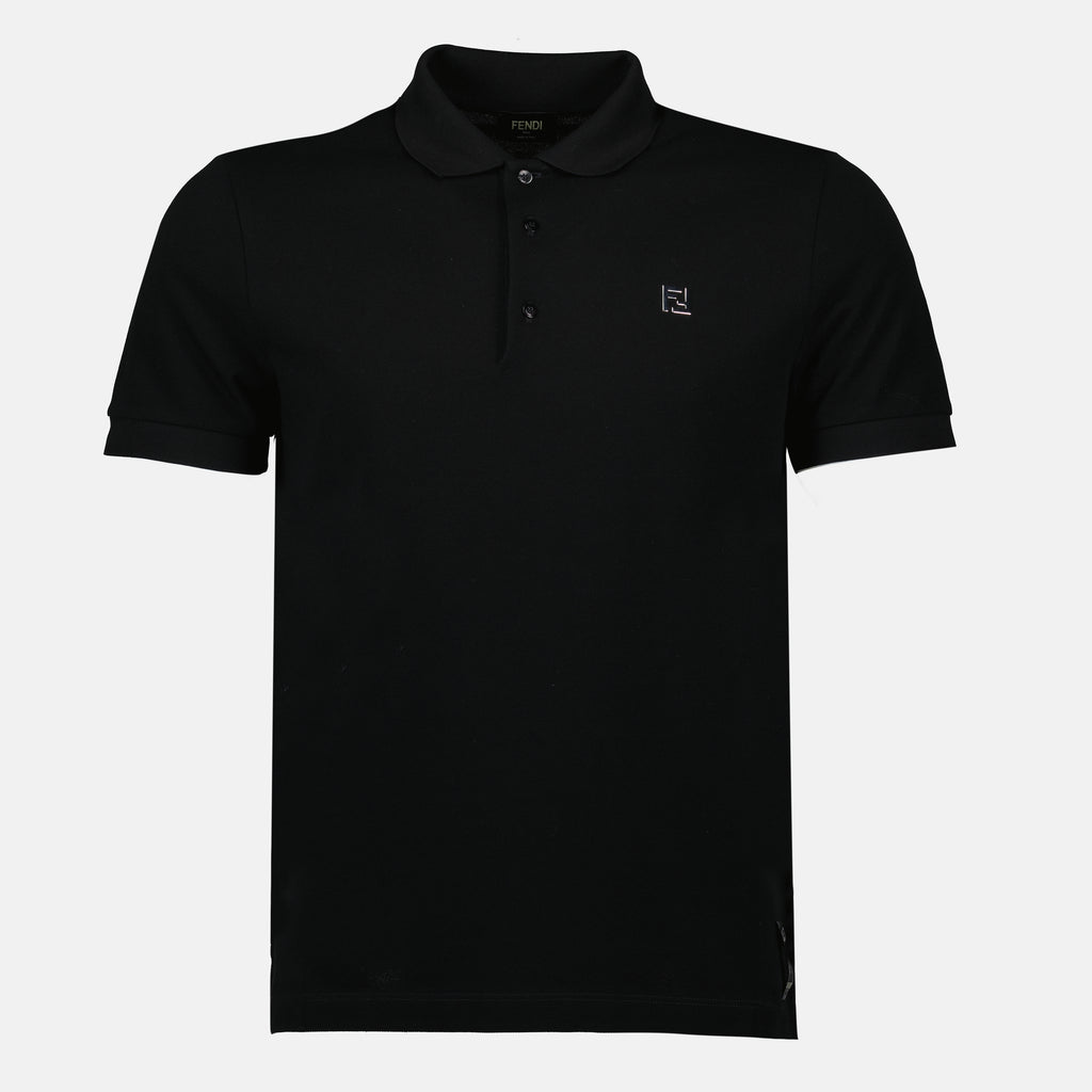 Polos Polo en coton piqué Fendi Noir Homme